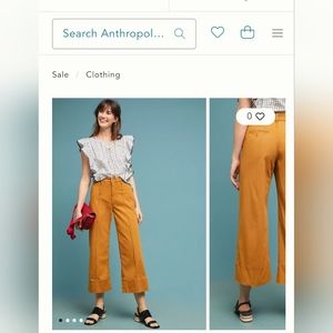 Anthropologie wide leg cropped chino size 4